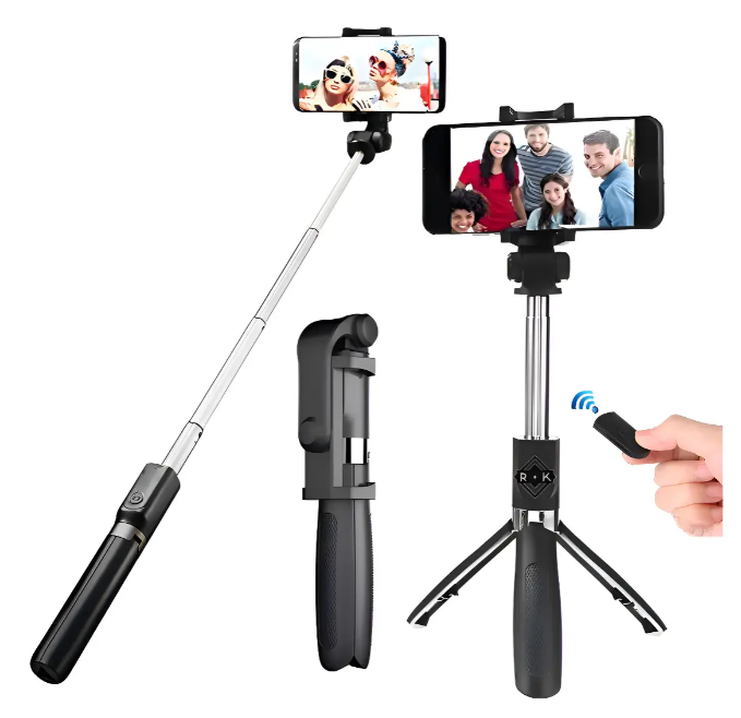Trípode para Celular con Palo Selfie Retráctil y Control Remoto Bluetooth